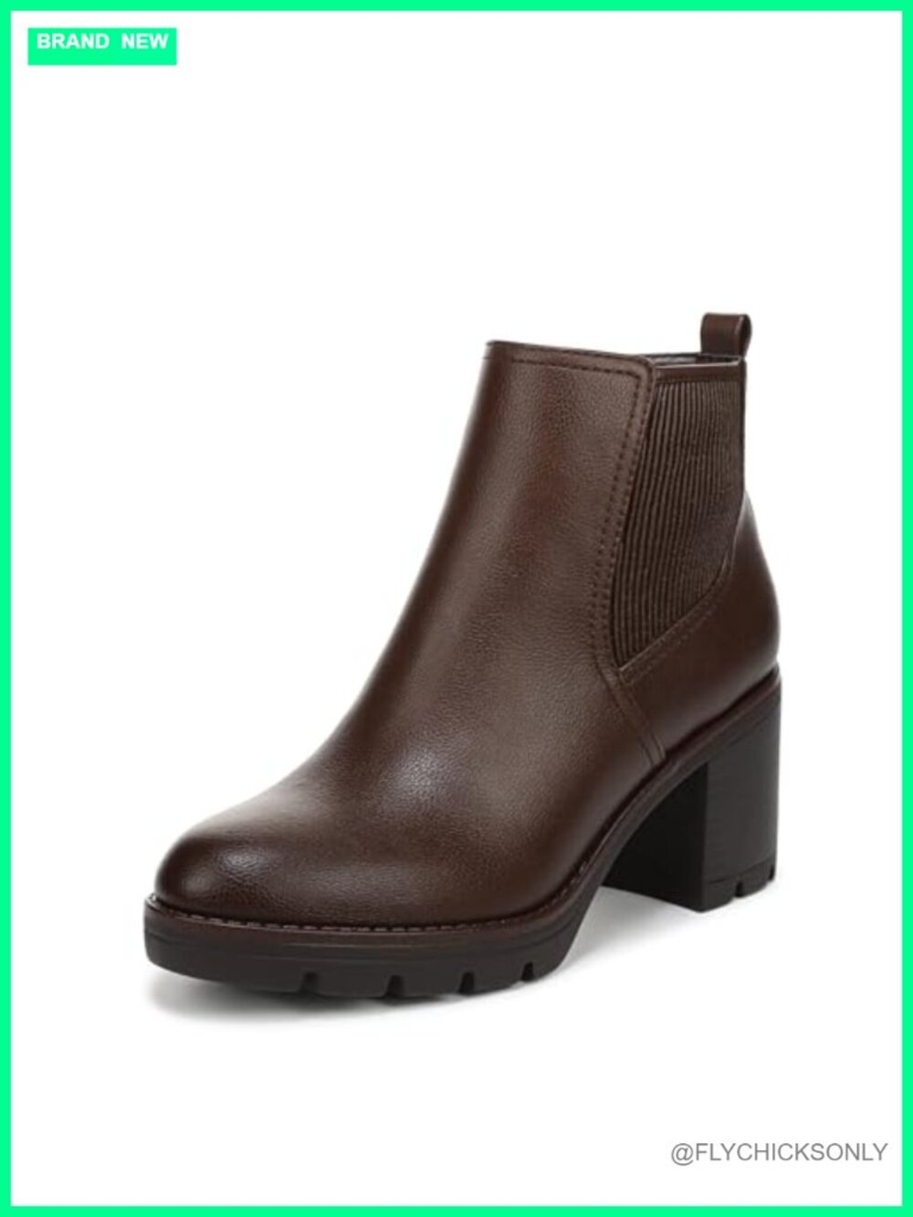 Water-Repellent Stretch Ankle Bootie Lug Sole Side Zip Chelsea Inspired